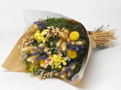Bouquet séchées Jaune/Vert 40 cm